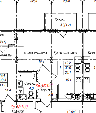 1-комнатная квартира, 34.1 м²