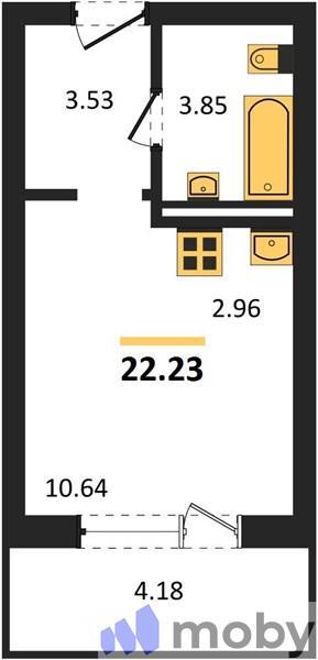 Студия, 22.2 м²